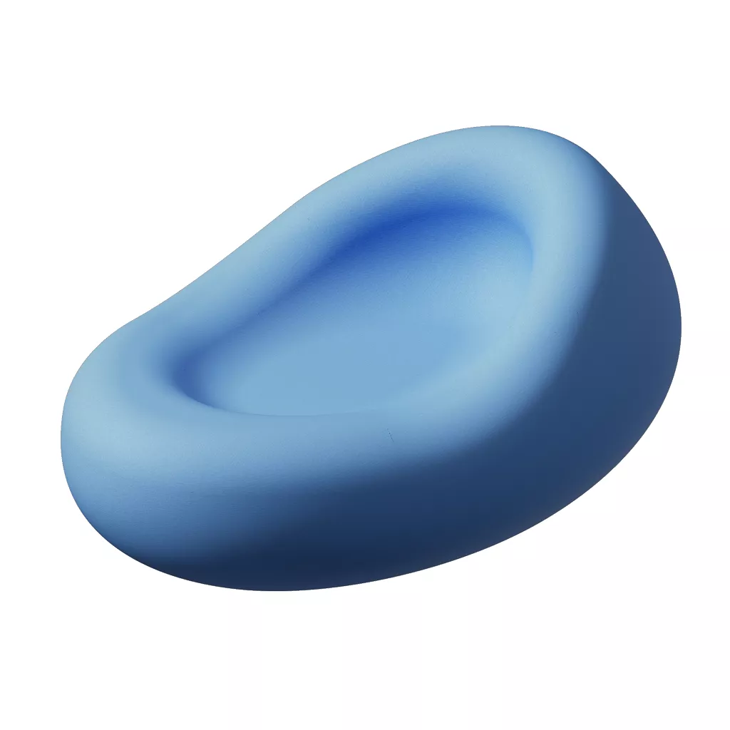 Fabric Elliptical Cushion Sofa 3D model