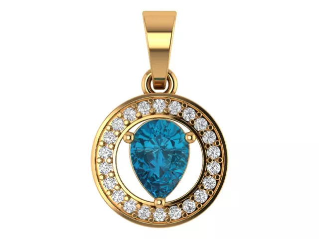 Pear Solitaire Pendant 3D print model