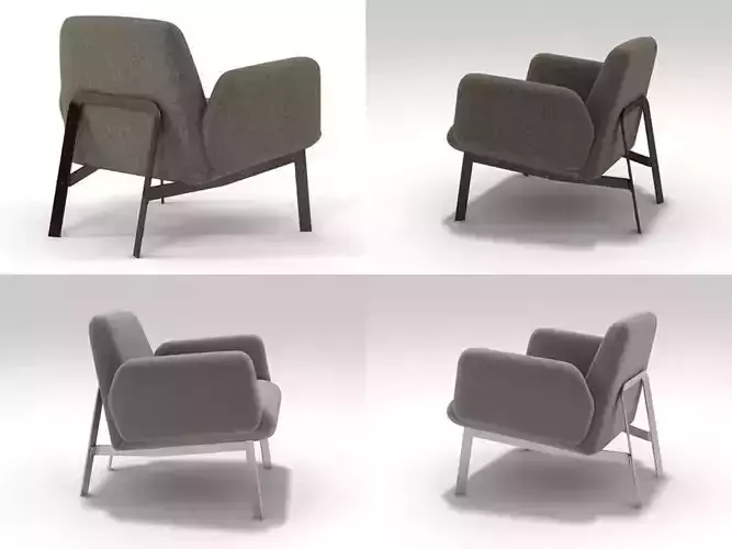 Easy four lounge chairs 3D model