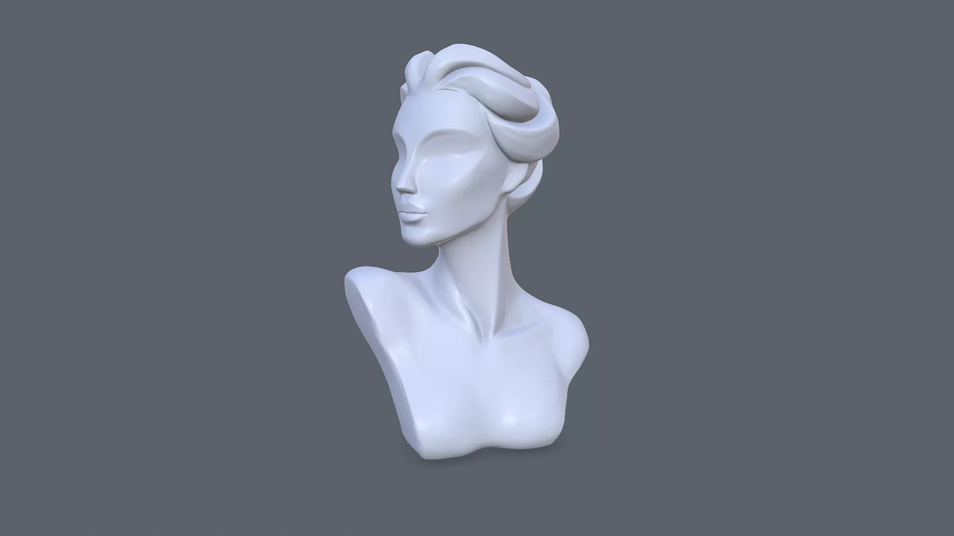Abstract Elegant Woman Bust 3D Print Free 3D print model