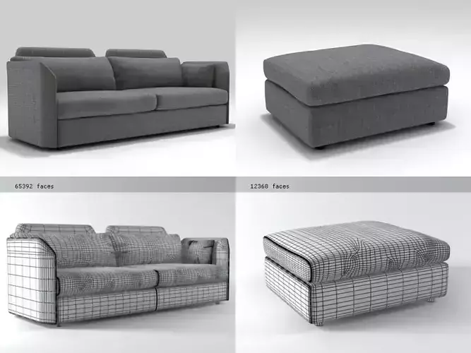 Panoramic four different sofas