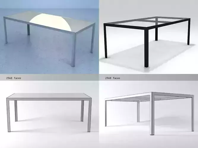 The Table four different tables with glass tops