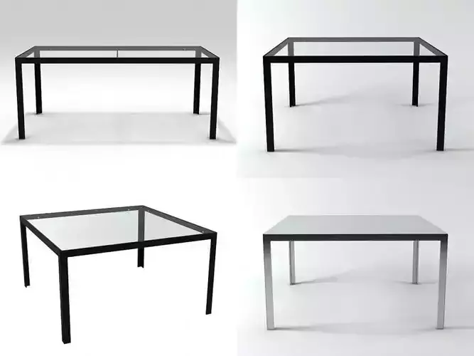 The Table four different tables with glass tops