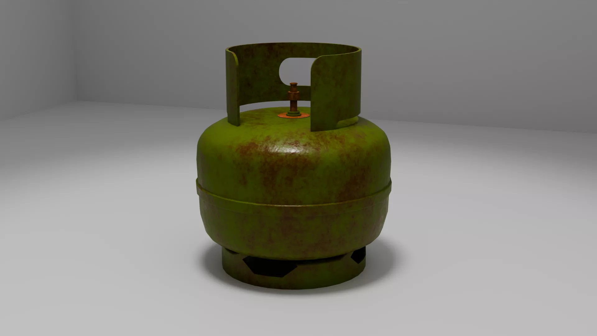 Old Weathered Indonesian 3kg LPG Gas Tank Free 3D model