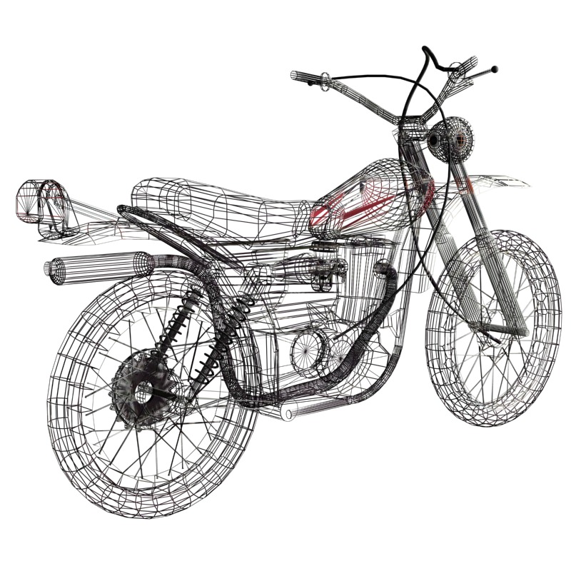 Yamaha XT 500 3D model_2