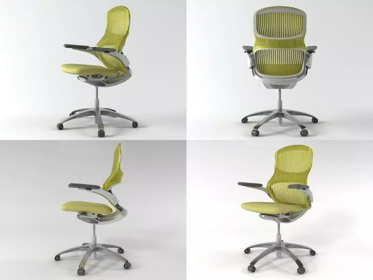 Generation four different office chairs 3D model_4