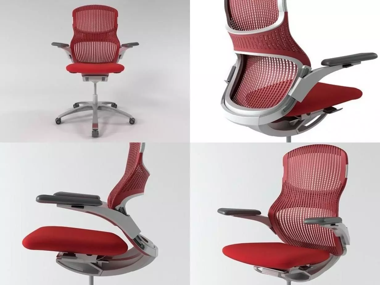 Generation four different office chairs 3D model_1