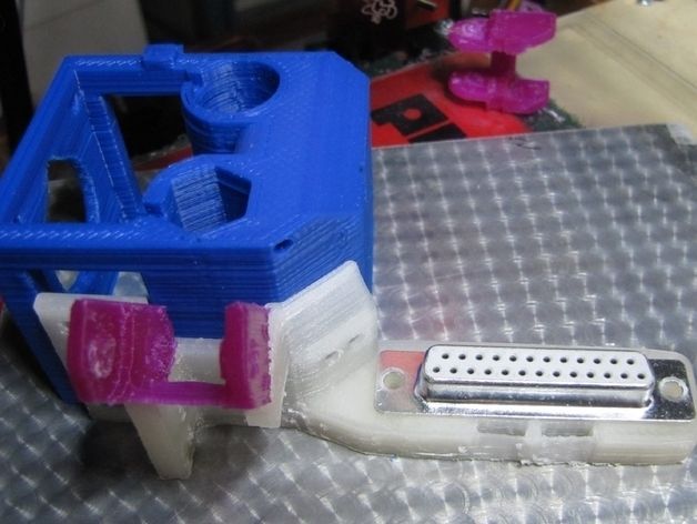 Printrbot cable chain X-motor mount with connector Free 3D print model_1