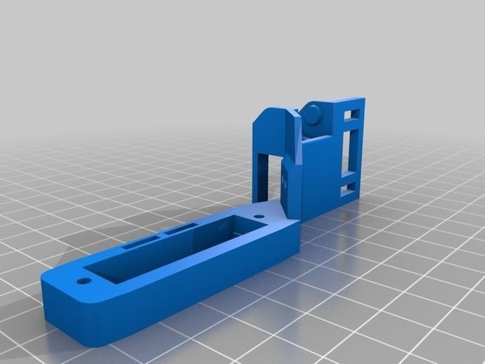 Printrbot cable chain X-motor mount with connector Free 3D print model_3