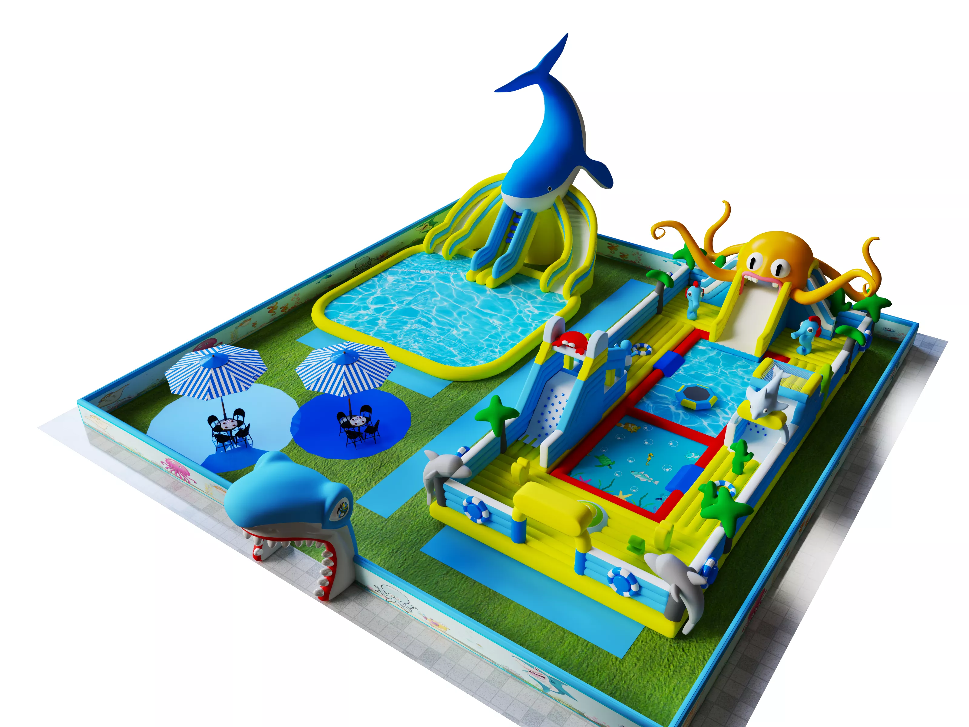 Inflatable Water Slide Playground 06 3D model