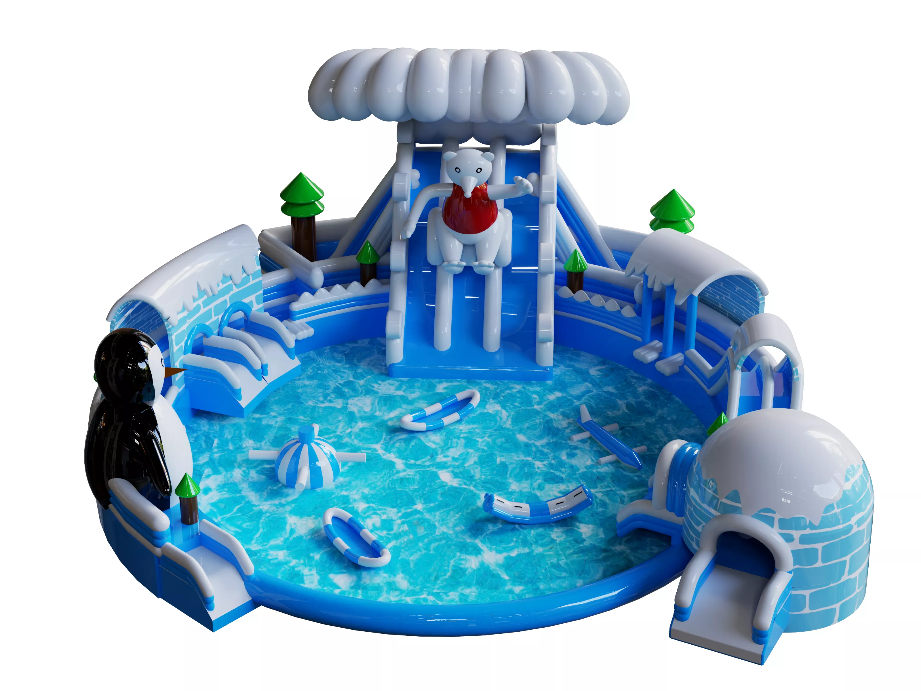 Inflatable water slide 07 3D model