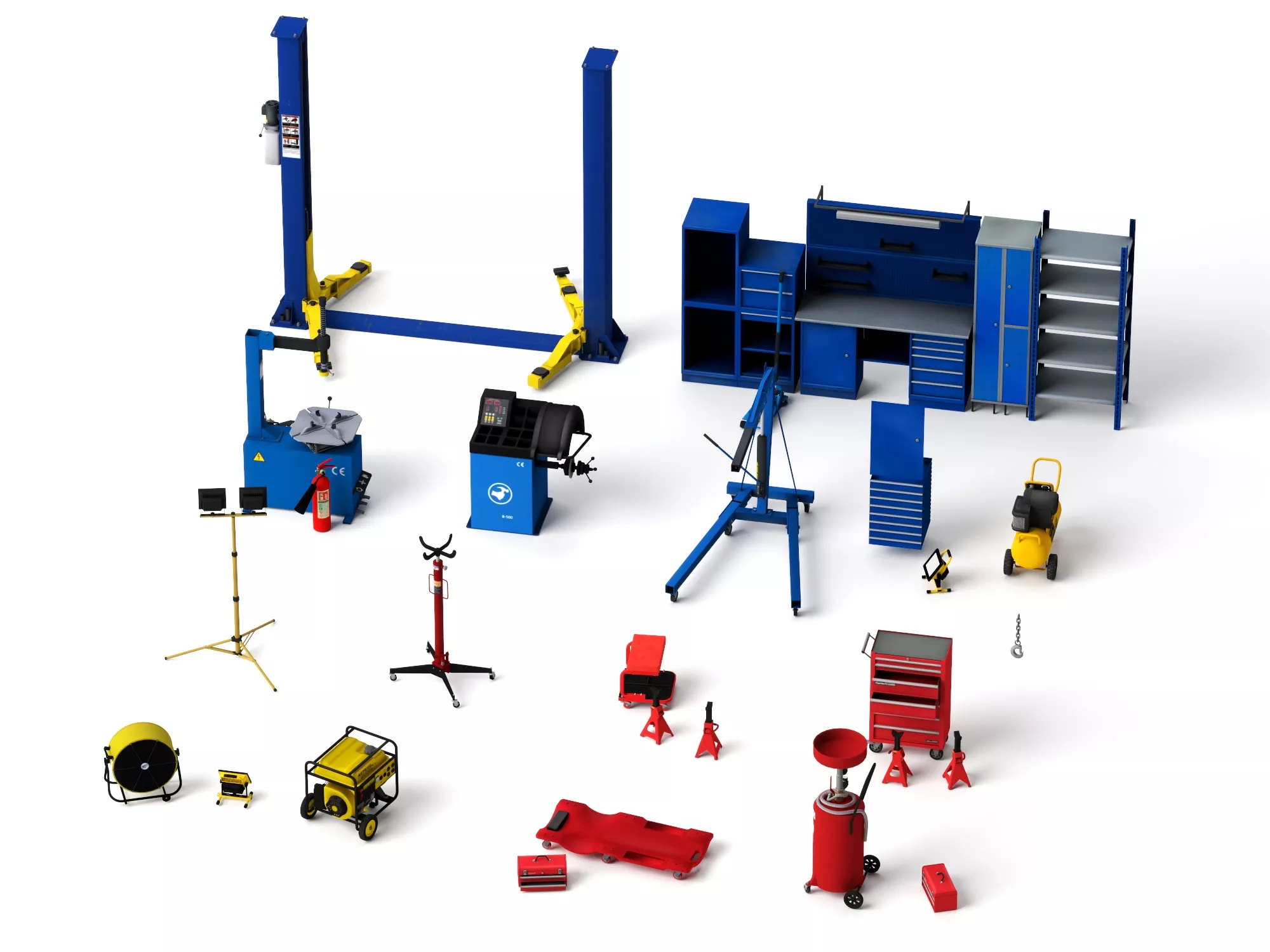 Auto Repair Shop Equipment Collection 3D model