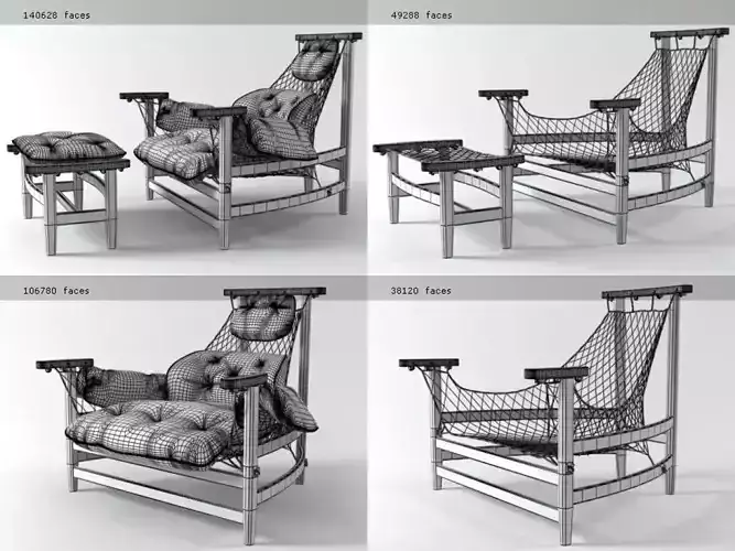 Jangada lounge chair and otoman