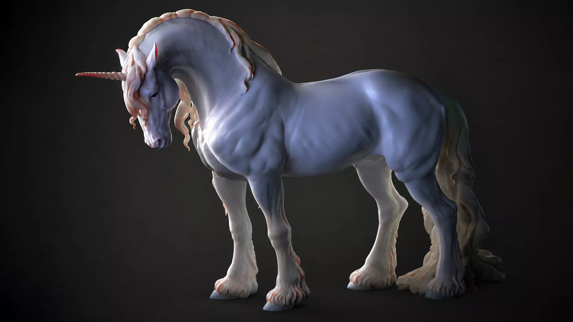 Majestic Unicorn Sculpt - Fantasy Creature 3D Model 3D print model