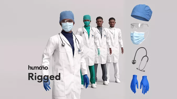 Rigged Doctor Laboratory Technician Medical Researcher 064-5176
