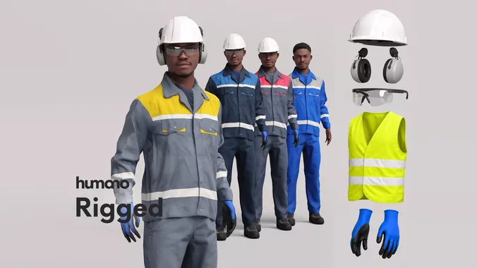 Rigged Factory Worker Machine Operator Technician 064-2682