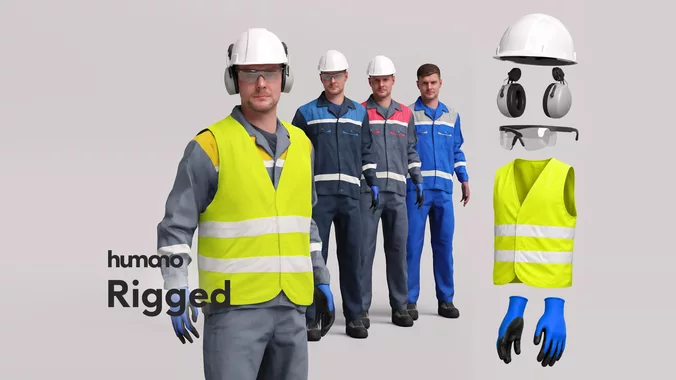 Rigged Factory Worker Machine Operator Technician 056-2682