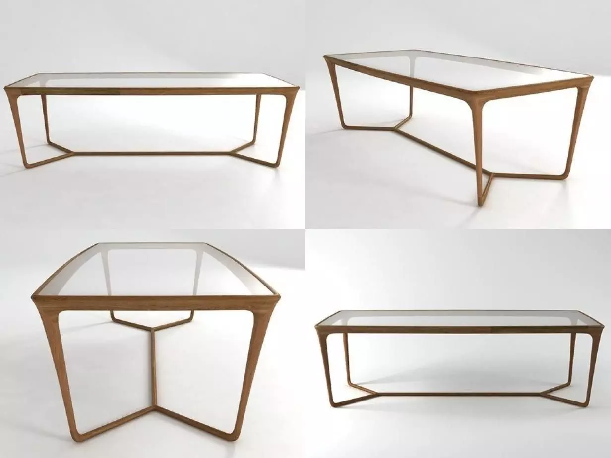 Obi four different tables with glass tops 3D model_0