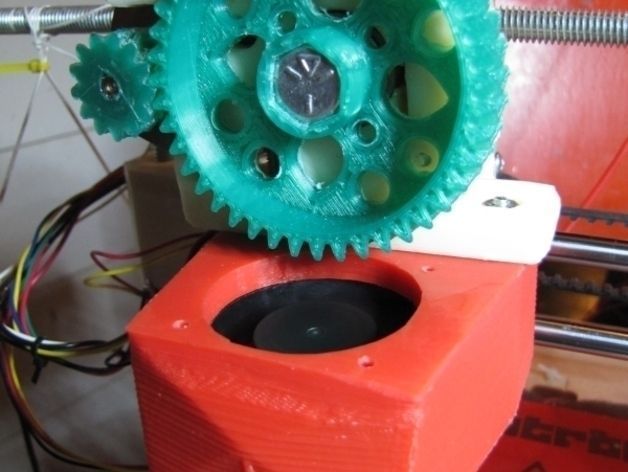 Printbot extruder mount with fan Free 3D print model_3