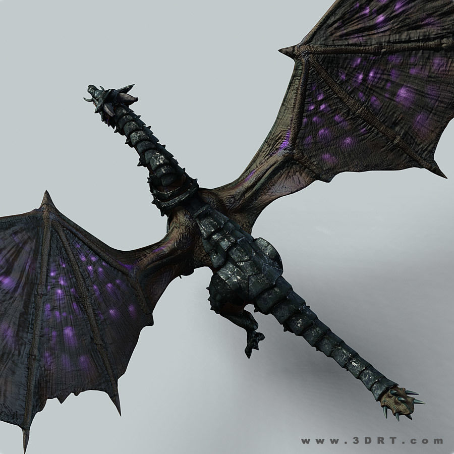 Battle Dragon armored mount  Low-poly 3D model_15