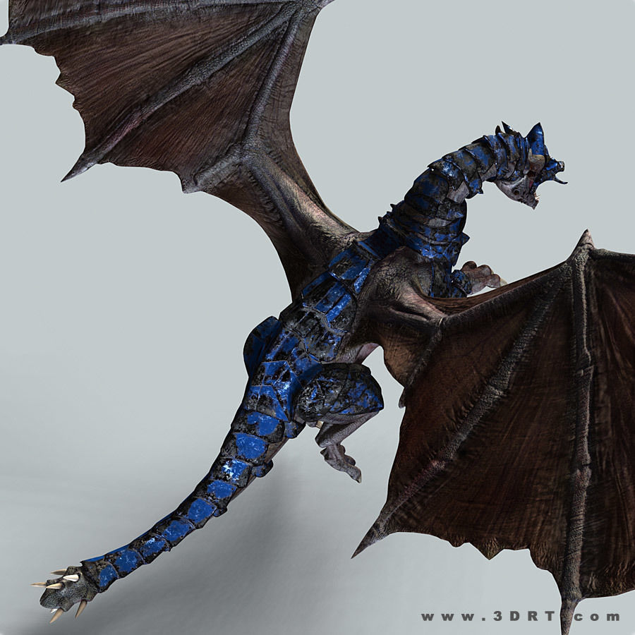 Battle Dragon armored mount  Low-poly 3D model_25