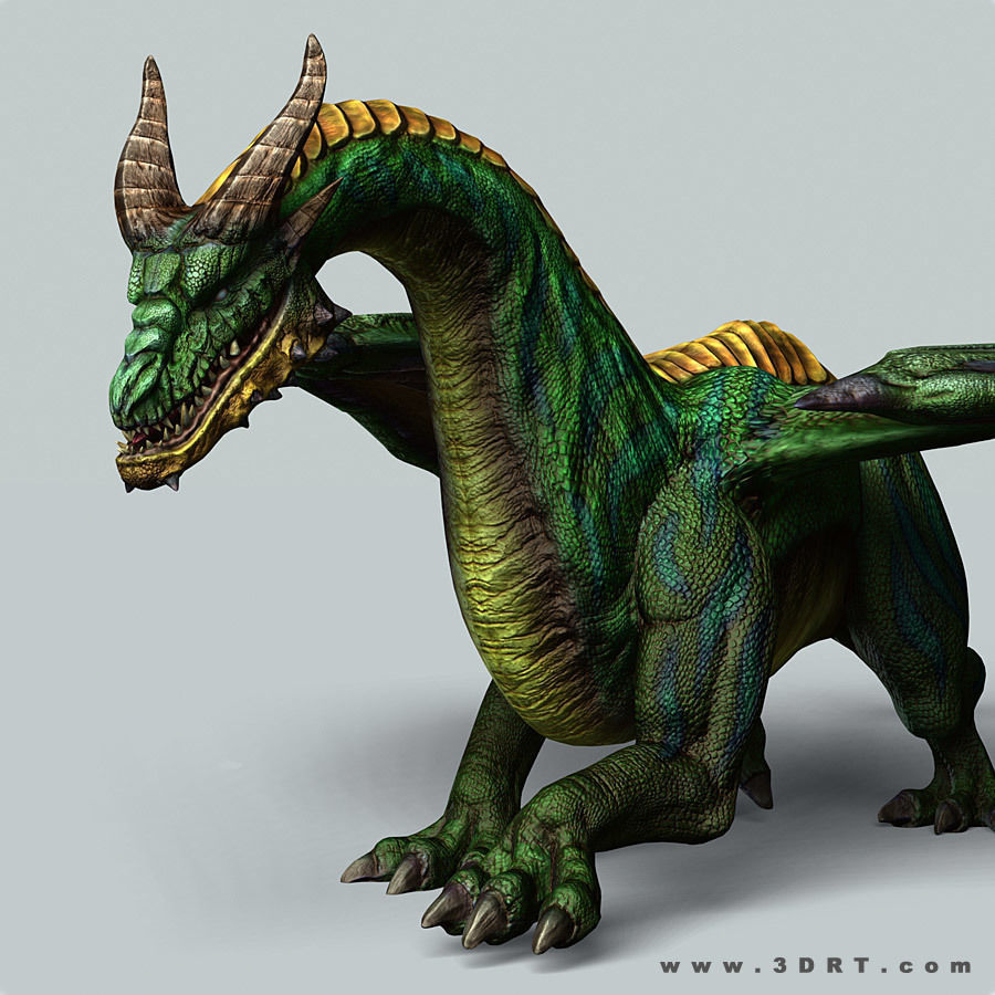 Battle Dragon armored mount  Low-poly 3D model_2