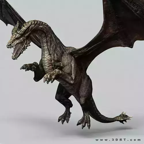 Battle Dragon armored mount  Low-poly 3D model