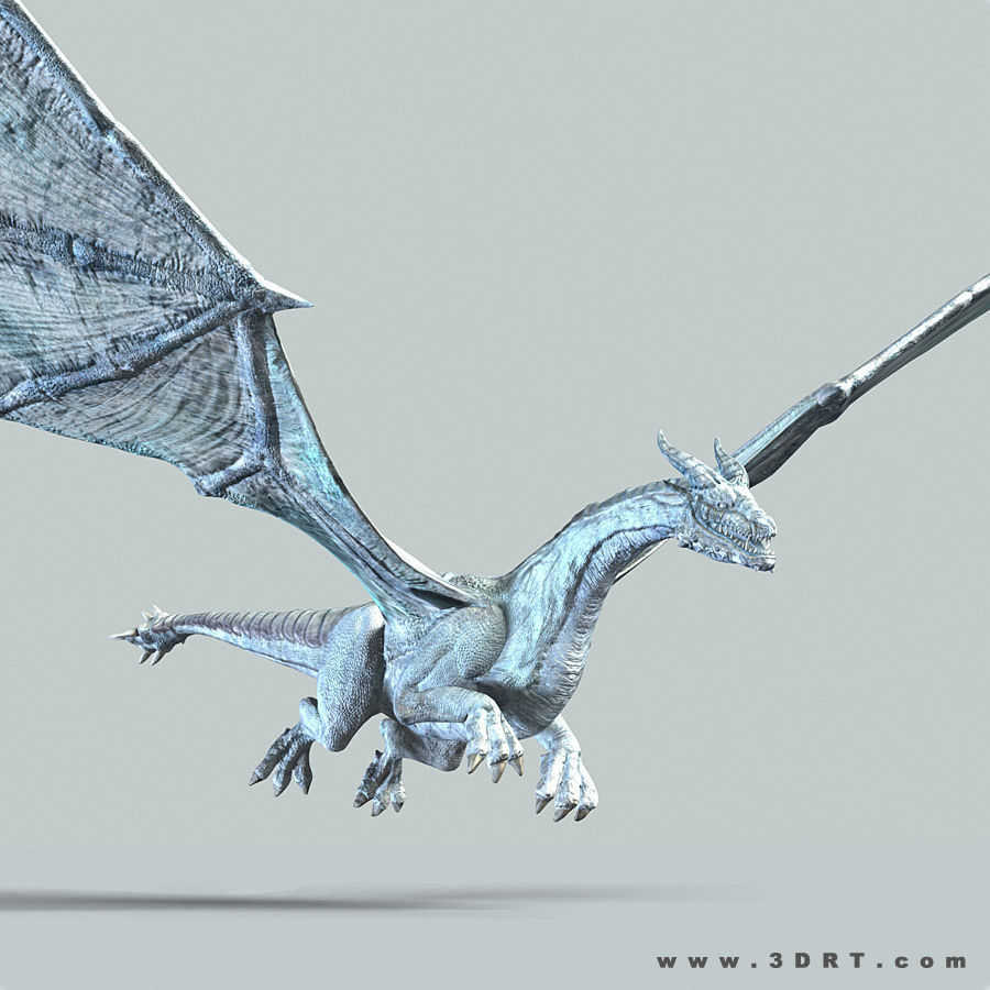 Battle Dragon armored mount  Low-poly 3D model_27