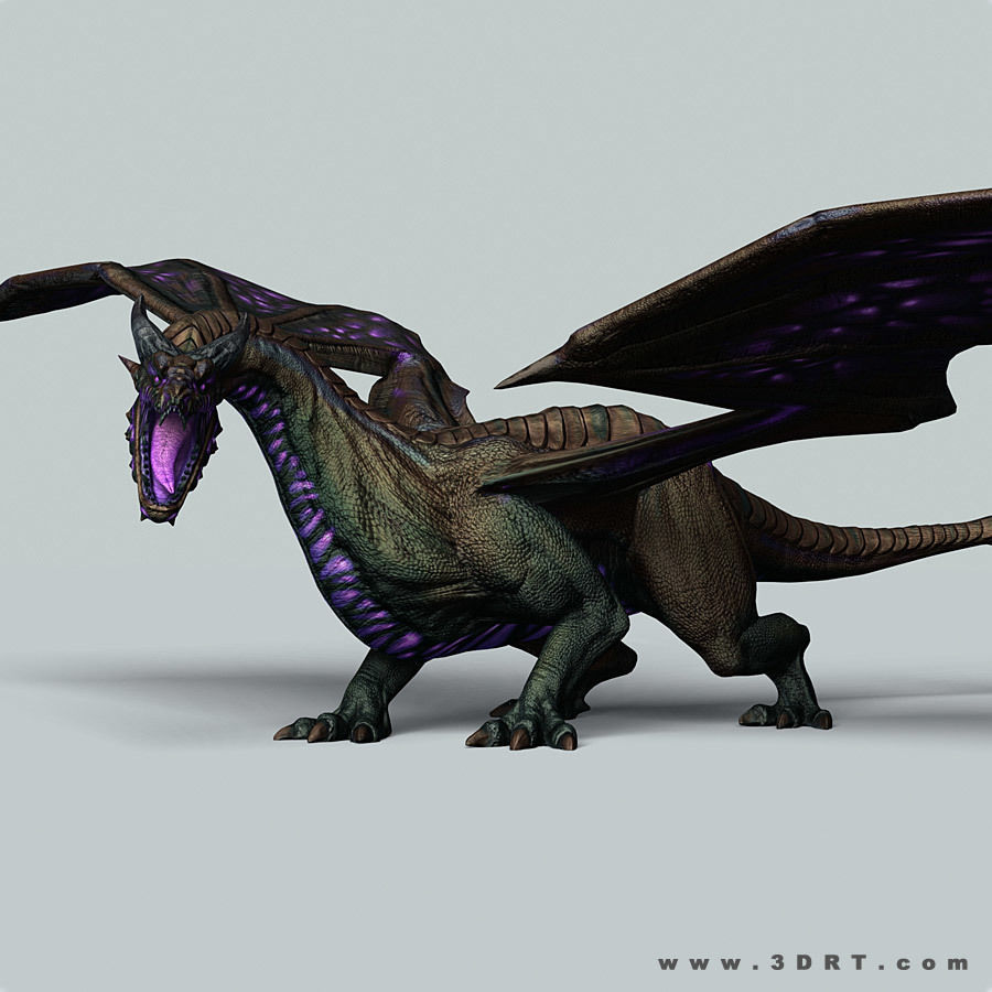 Battle Dragon armored mount  Low-poly 3D model_13