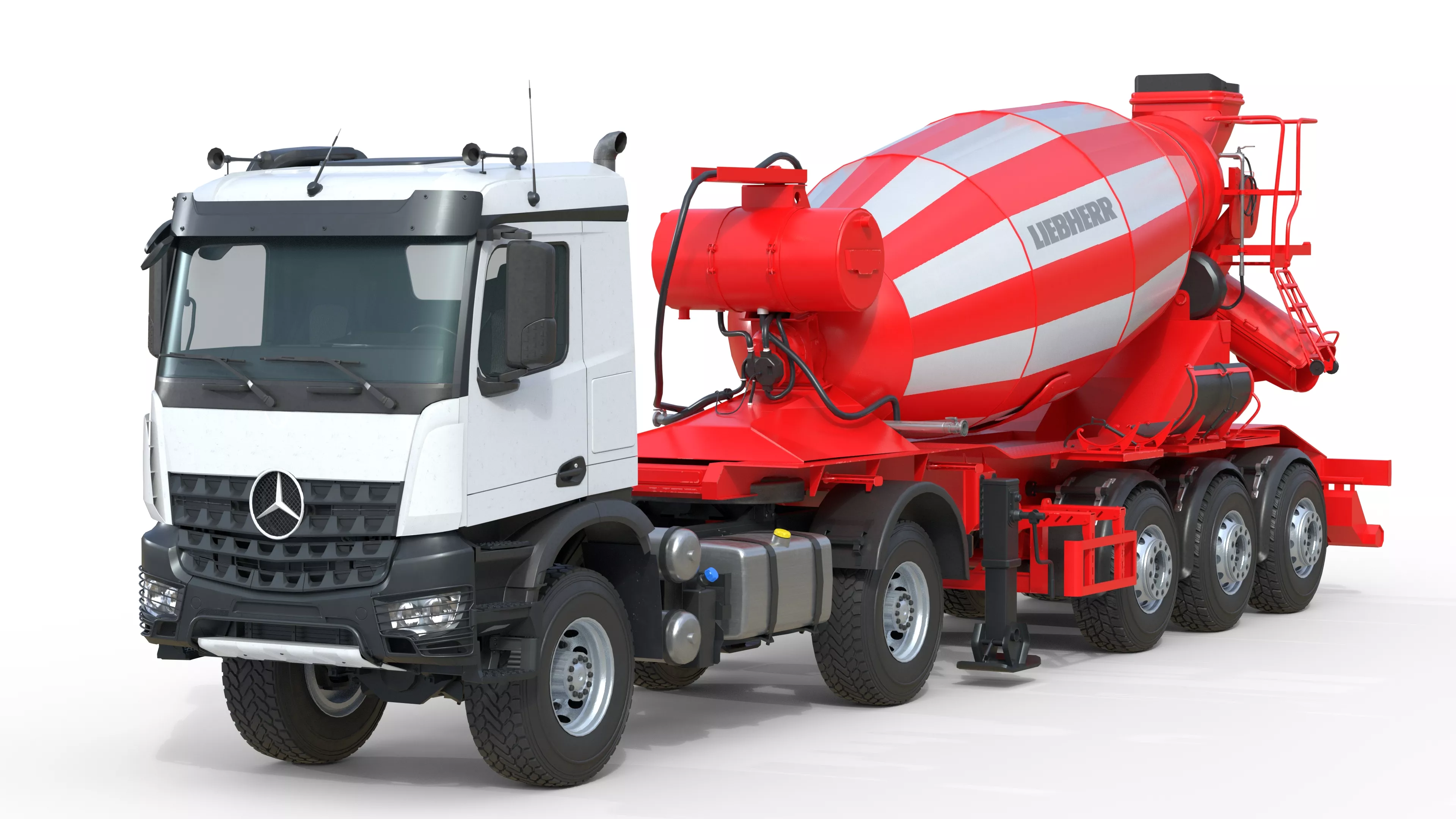 Liebherr Truck Mixer HTM 1204 T Arocs Truck Low-poly 3D model