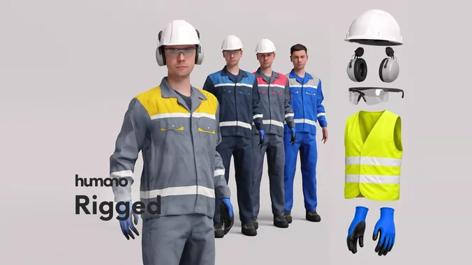 Rigged Factory Worker Machine Operator Technician 053-2682
