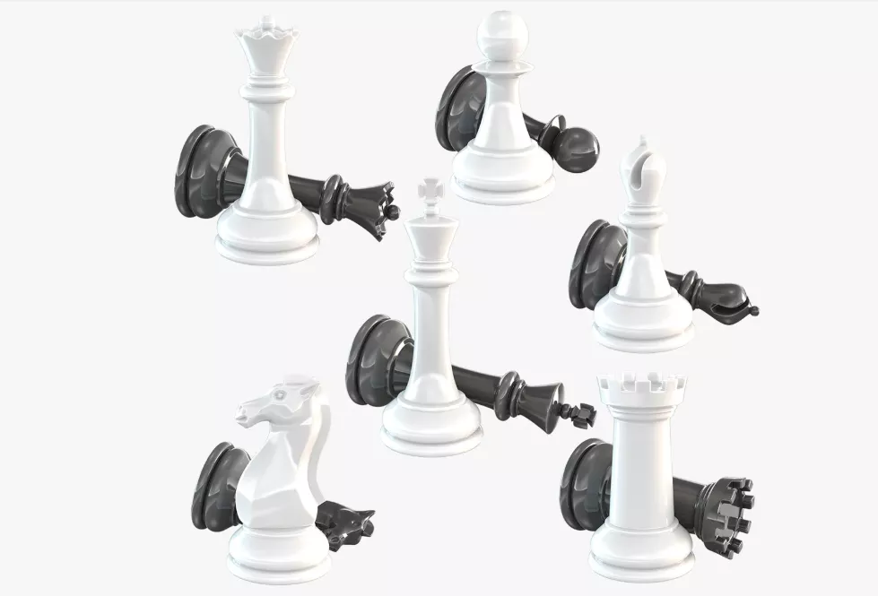 Chessmen Set 3D Models 4K Textures 3D Model Pack