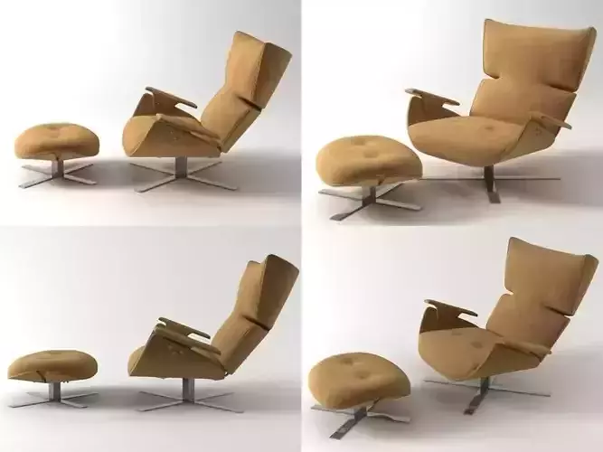 Paulista Armchair and Ottoman 3D model