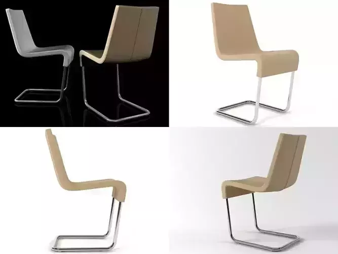 Skip four different chairs on metal frame