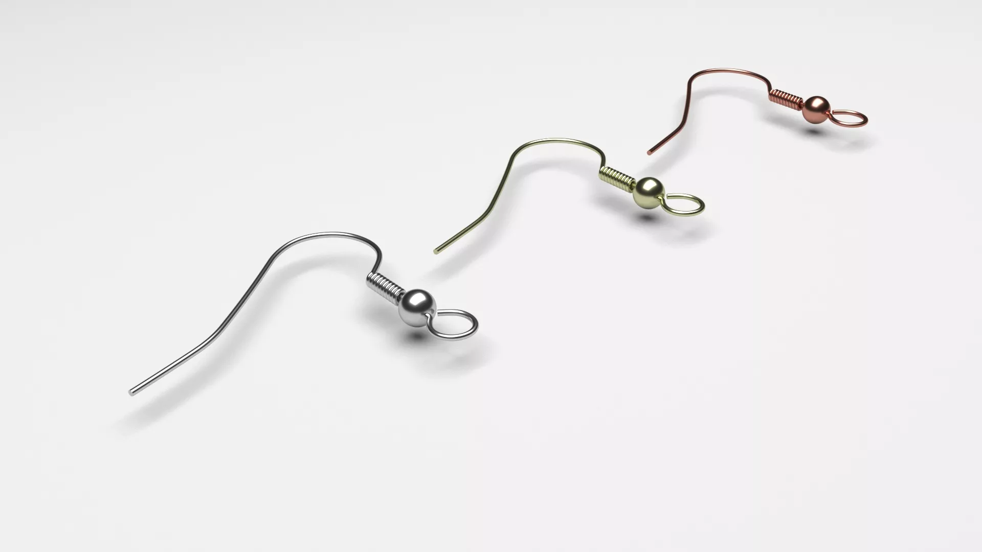 Earring Hooks Set 3D print model
