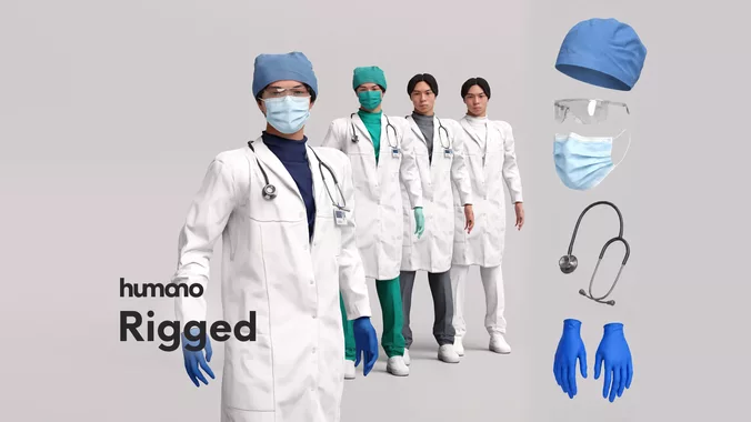 Rigged Doctor Laboratory Technician Medical Researcher 041-5176