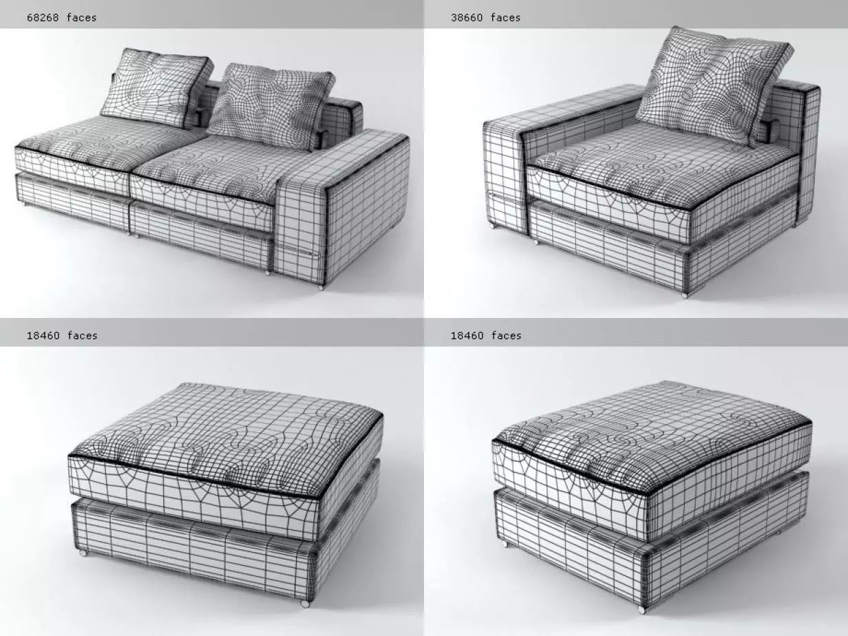 Jagger High Back sofasystem 3D model_3