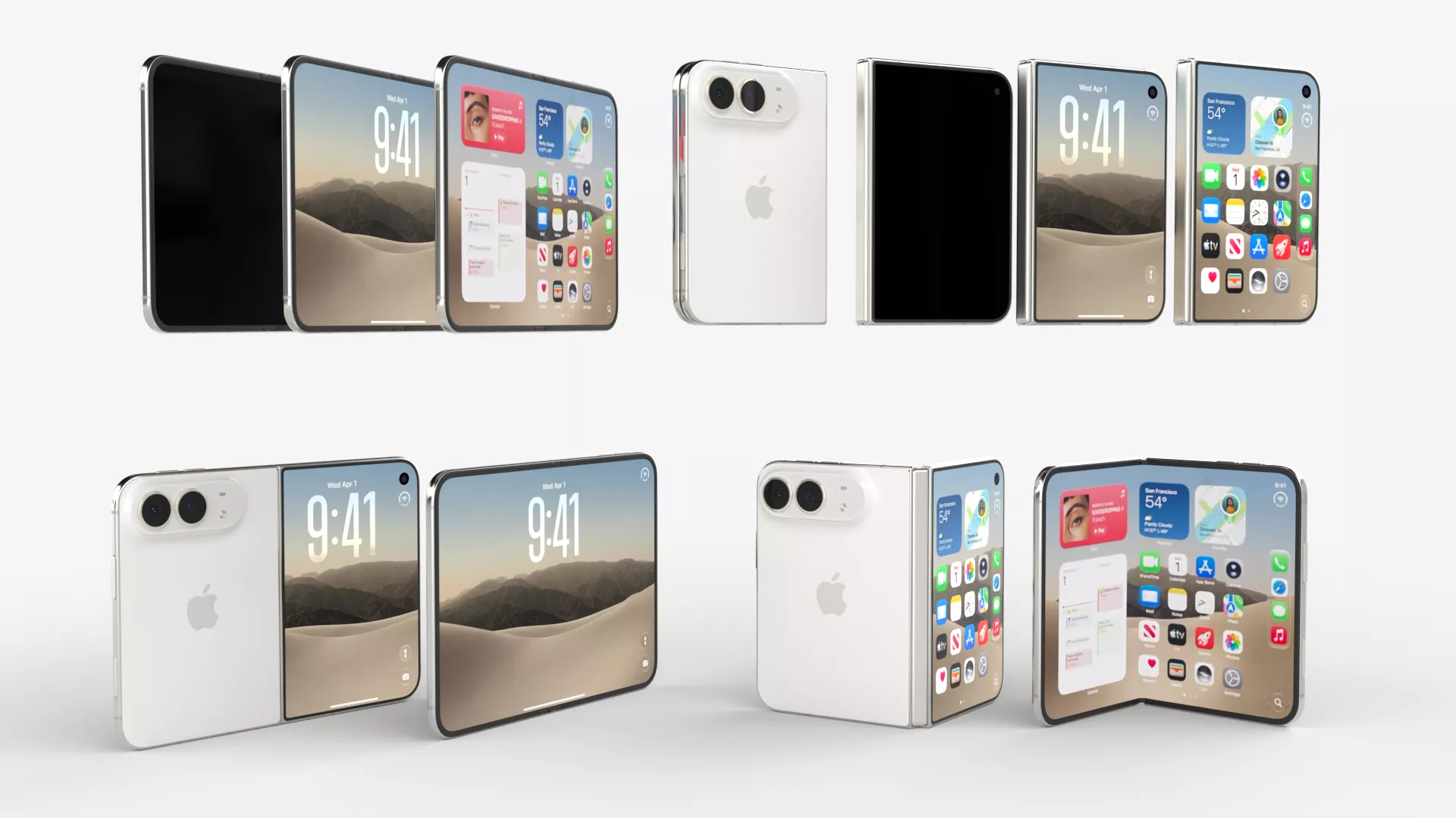 iPhone Duo Rigged Folding Phone and Animated 3D model