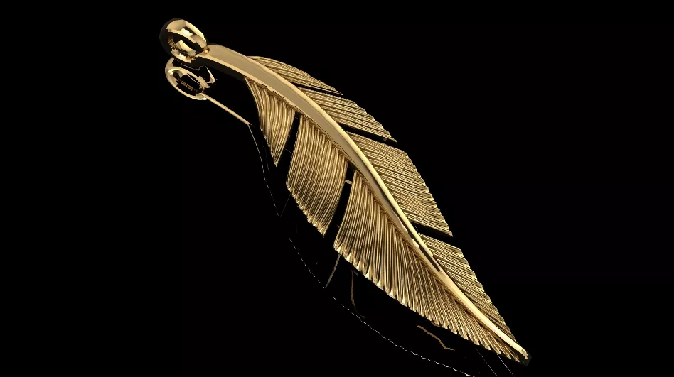Detailed Feather Charm Pendant 3D Print Model Free 3D print model