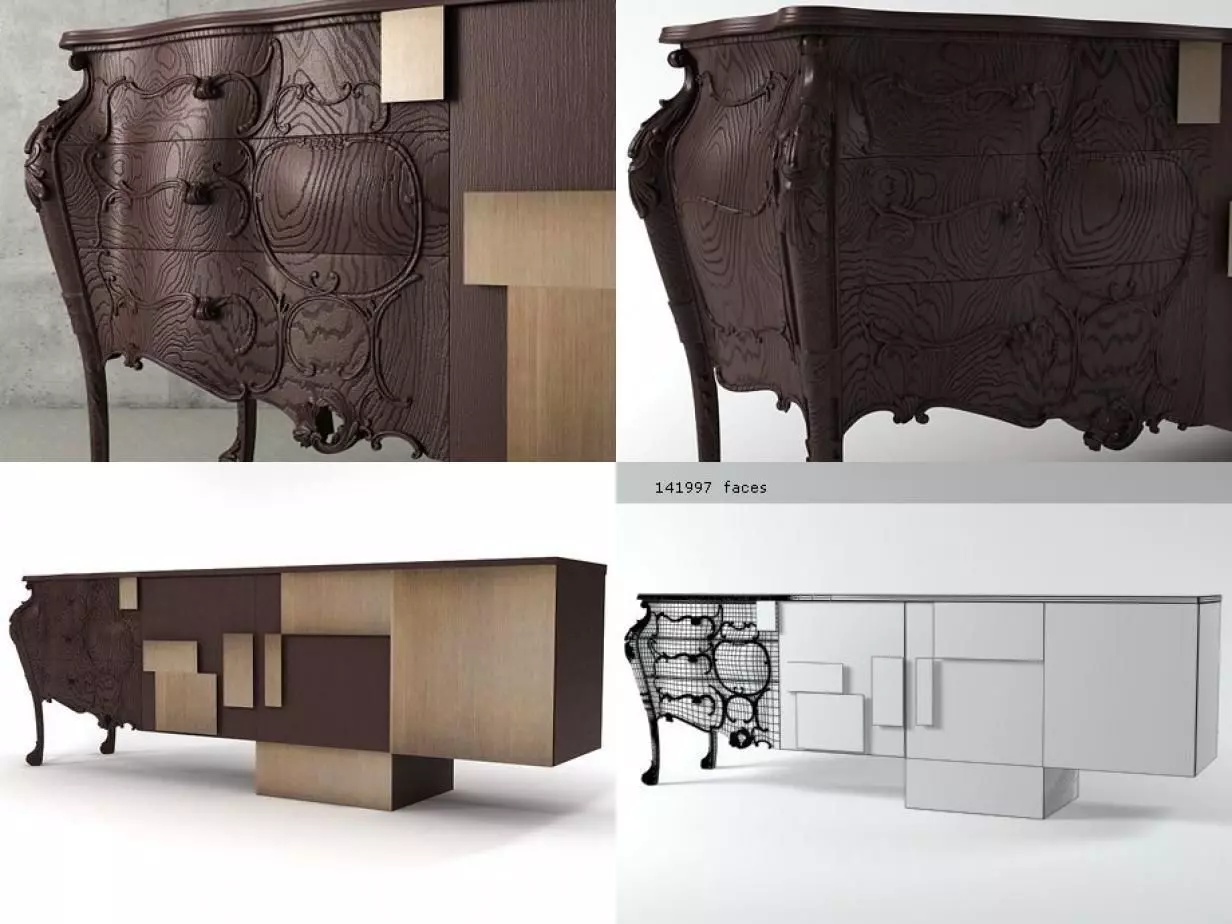 Evolution sideboard with carvings 3D model_1