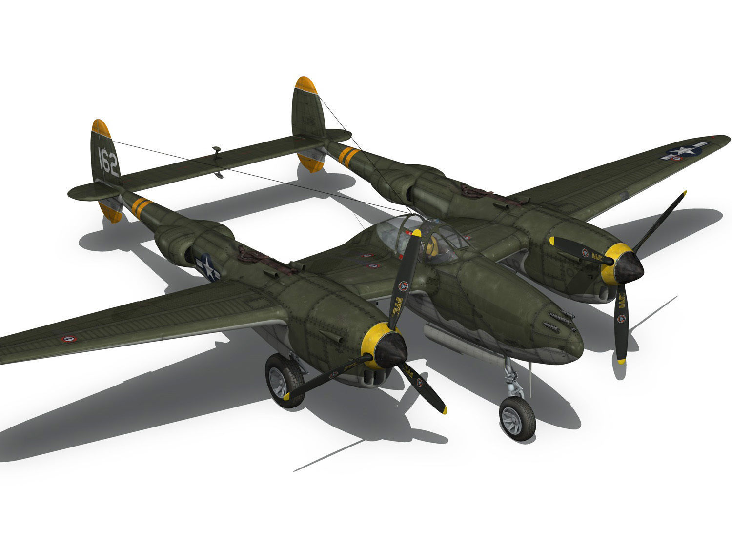 Lockheed P-38 Lightning - Skidoo 3D model_13
