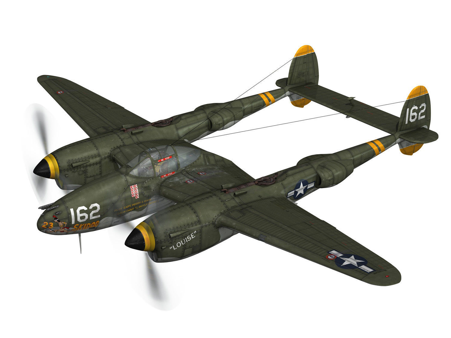 Lockheed P-38 Lightning - Skidoo 3D model_3