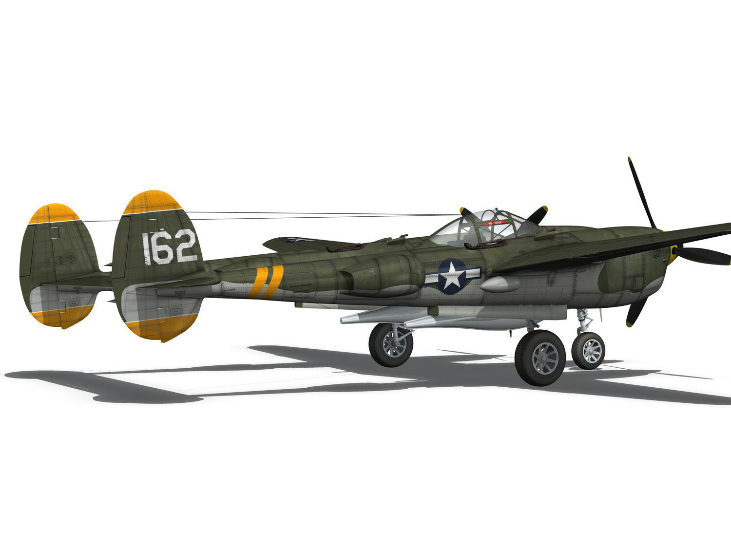 Lockheed P-38 Lightning - Skidoo 3D model_12
