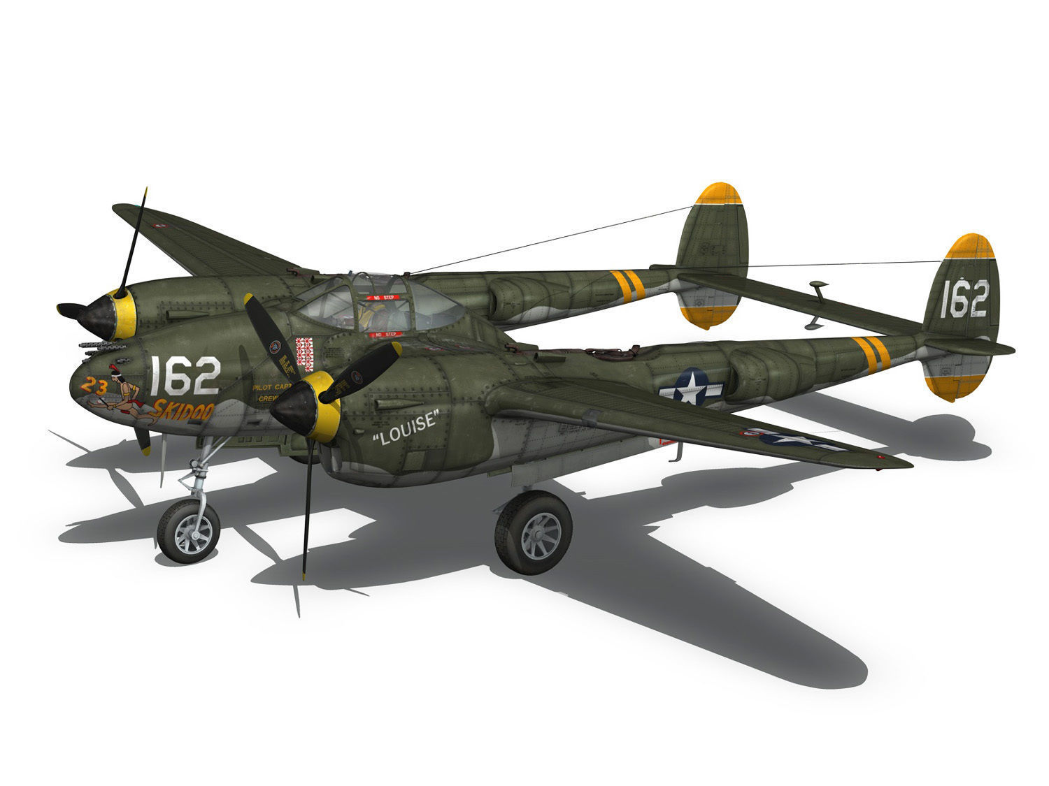 Lockheed P-38 Lightning - Skidoo 3D model_10