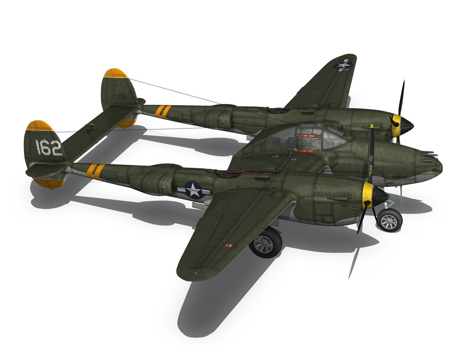 Lockheed P-38 Lightning - Skidoo 3D model_14