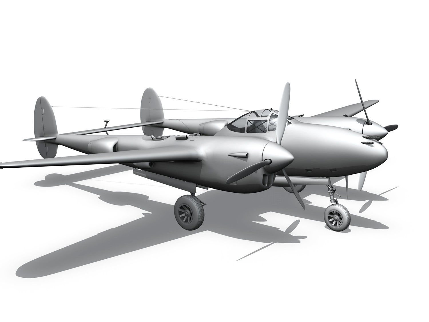 Lockheed P-38 Lightning - Skidoo 3D model_18