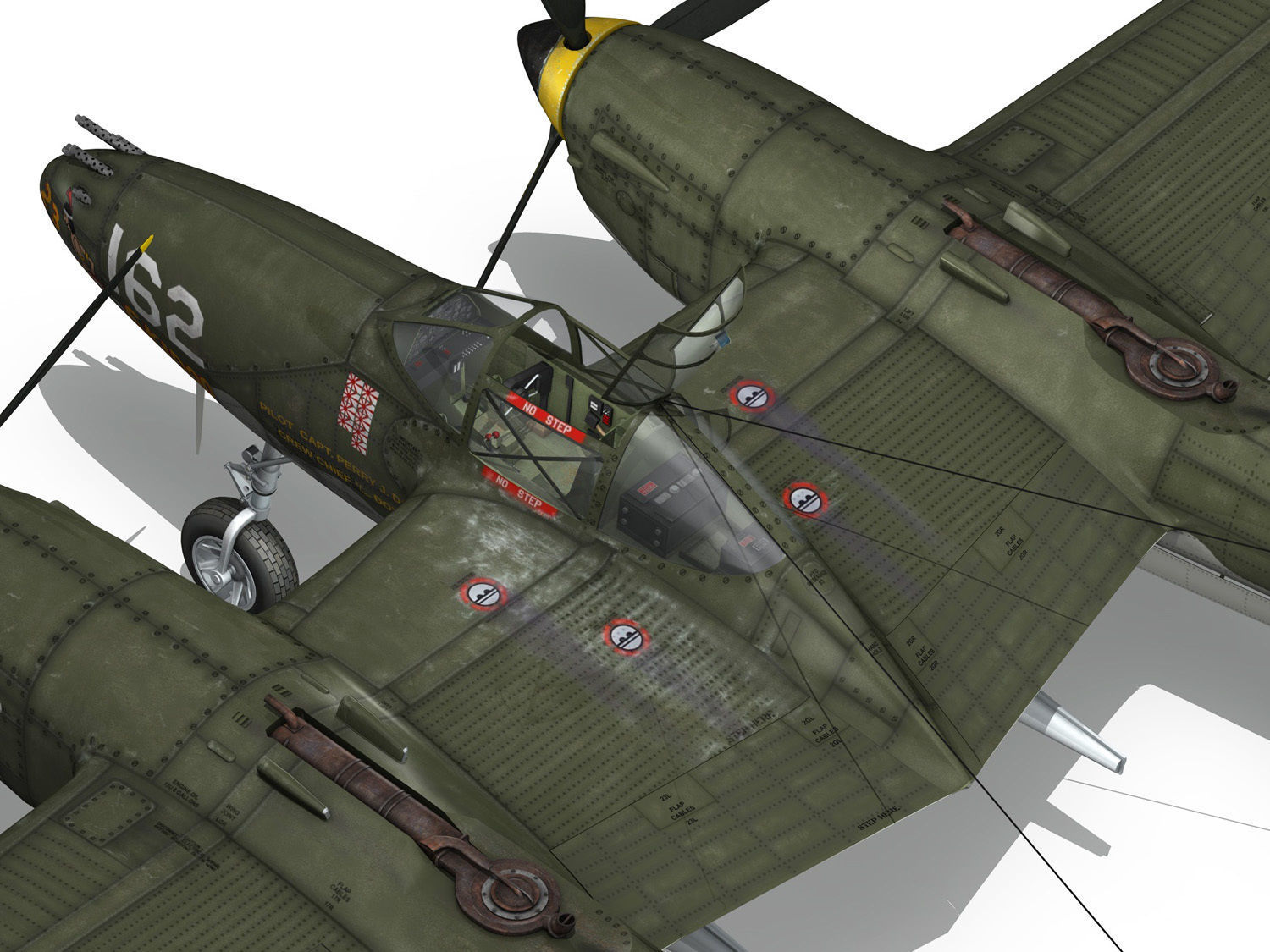 Lockheed P-38 Lightning - Skidoo 3D model_16