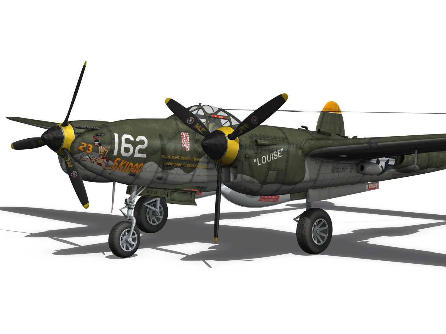 Lockheed P-38 Lightning - Skidoo 3D model_9