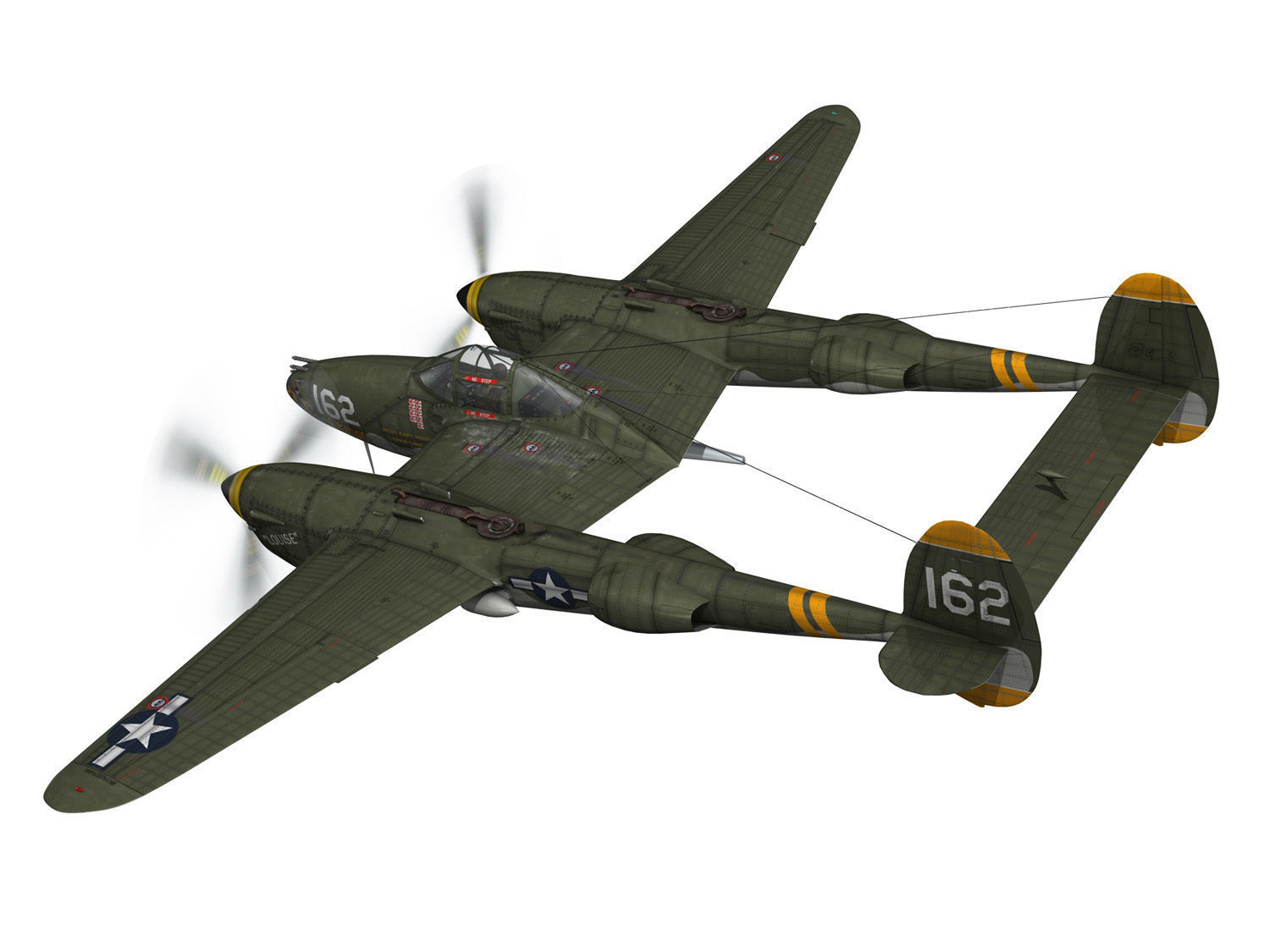 Lockheed P-38 Lightning - Skidoo 3D model_4