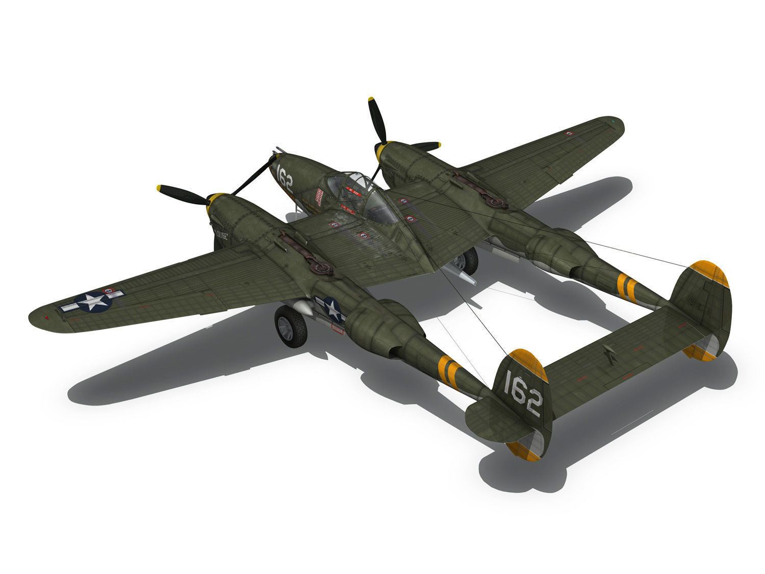 Lockheed P-38 Lightning - Skidoo 3D model_11